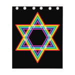 Rainbow Star of David Print Curtain