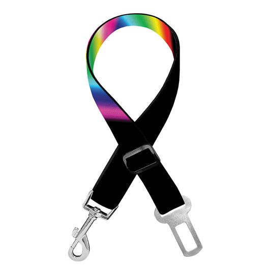 Rainbow Star of David Print Dog Seat Belt