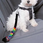 Rainbow Star of David Print Dog Seat Belt