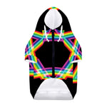Rainbow Star of David Print Dog Zip Up Hoodie