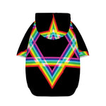 Rainbow Star of David Print Dog Zip Up Hoodie