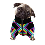 Rainbow Star of David Print Dog Zip Up Jacket