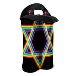 Rainbow Star of David Print Double Neoprene Wine Tote
