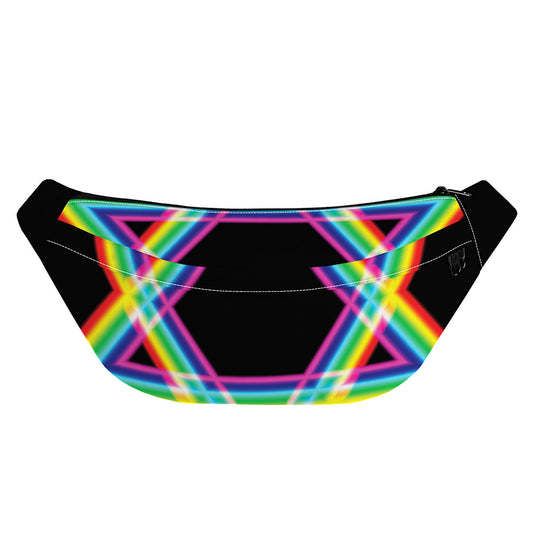 Rainbow Star of David Print Fanny Pack