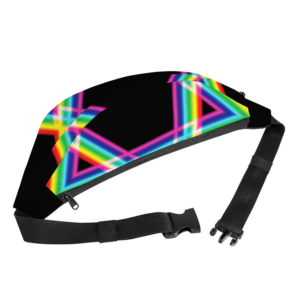 Rainbow Star of David Print Fanny Pack