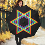 Rainbow Star of David Print Foldable Umbrella