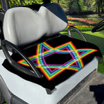Rainbow Star of David Print Golf Cart Seat Cover