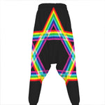 Rainbow Star of David Print Hammer Pants