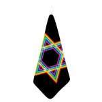 Rainbow Star of David Print Hand Towel