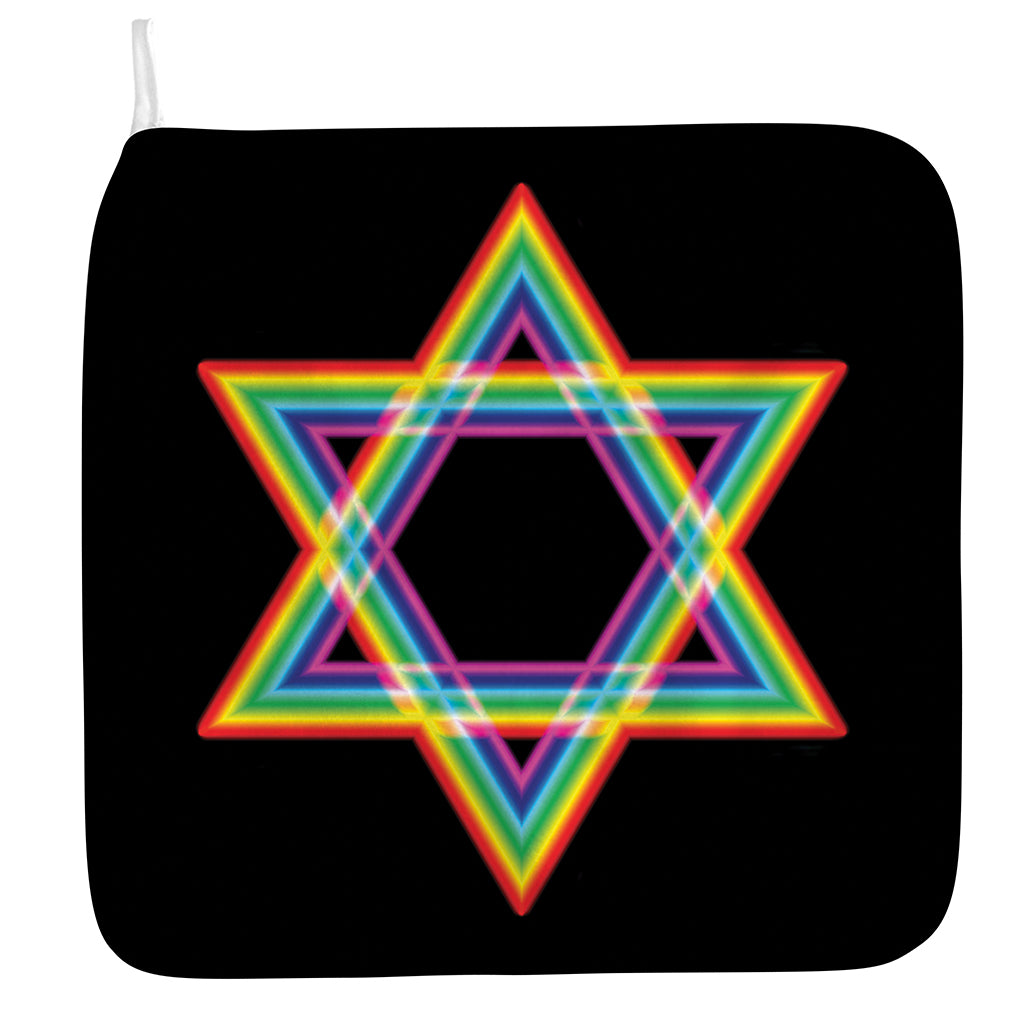 Rainbow Star of David Print Hand Towel
