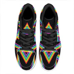 Rainbow Star of David Print High Top Leather Sneakers
