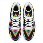 Rainbow Star of David Print High Top Leather Sneakers