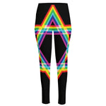 Rainbow Star of David Print High-Waisted Pocket Leggings
