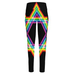 Rainbow Star of David Print High-Waisted Pocket Leggings