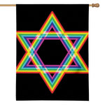 Rainbow Star of David Print House Flag