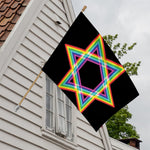 Rainbow Star of David Print House Flag