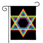 Rainbow Star of David Print House Flag