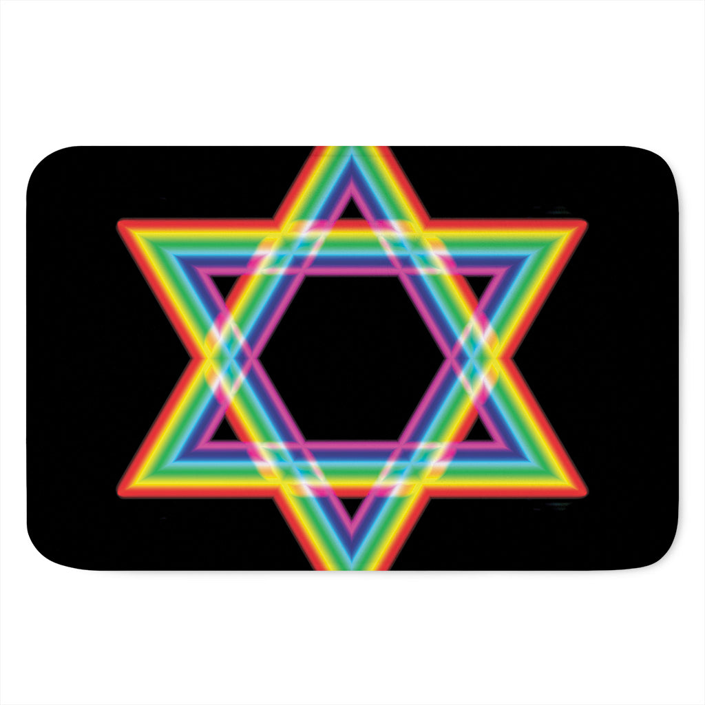 Rainbow Star of David Print Indoor Door Mat