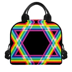 Rainbow Star of David Print Insulated Lunch Bag