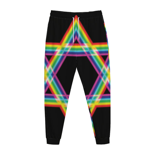 Rainbow Star of David Print Jogger Pants