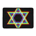 Rainbow Star of David Print Kitchen Mat