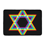 Rainbow Star of David Print Kitchen Mat
