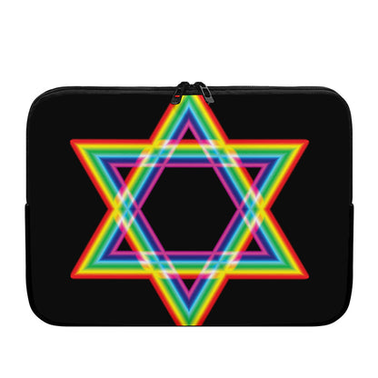 Rainbow Star of David Print Laptop Sleeve