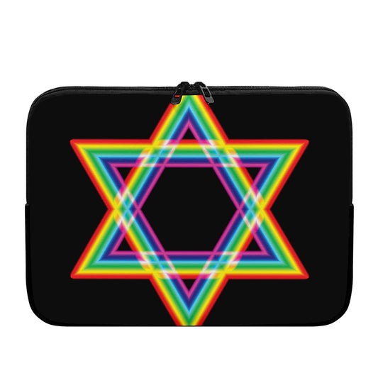 Rainbow Star of David Print Laptop Sleeve