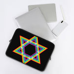 Rainbow Star of David Print Laptop Sleeve
