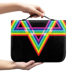 Rainbow Star of David Print Leather Bible Cover