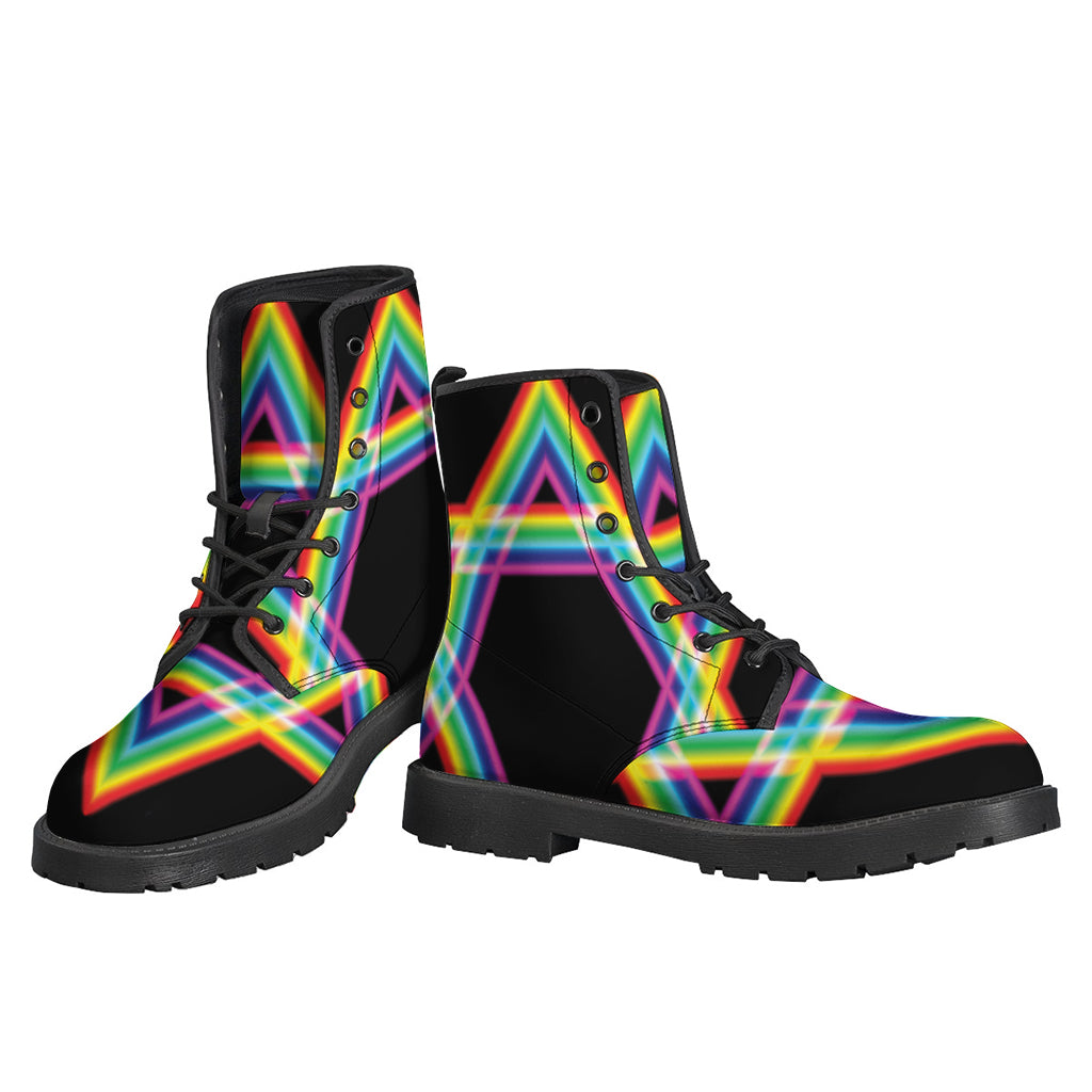 Rainbow Star of David Print Backpack
