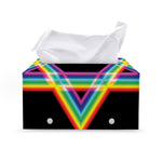 Rainbow Star of David Print Leather Tissue Box Cover