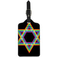Rainbow Star of David Print Luggage Tag