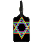 Rainbow Star of David Print Luggage Tag