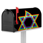 Rainbow Star of David Print Mailbox Cover