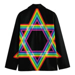 Rainbow Star of David Print Men's Blazer