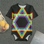 Rainbow Star of David Print Men's Bodysuit