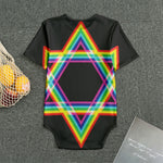 Rainbow Star of David Print Men's Bodysuit