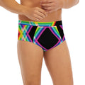 Rainbow Star of David Print Men's Briefs