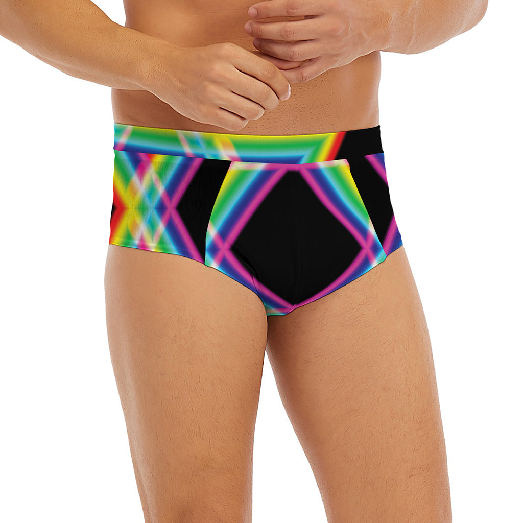 Rainbow Star of David Print Men's Briefs