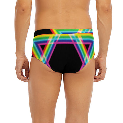 Rainbow Star of David Print Men's Briefs
