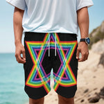 Rainbow Star of David Print Men's Cargo Shorts