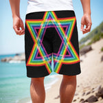 Rainbow Star of David Print Men's Cargo Shorts