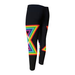 Rainbow Star of David Print Men's Compression Pants