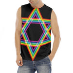 Rainbow Star of David Print Men's Fitness Tank Top