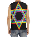Rainbow Star of David Print Men's Fitness Tank Top