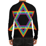 Rainbow Star of David Print Men's Long Sleeve Rash Guard