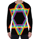 Rainbow Star of David Print Men's Long Sleeve T-Shirt