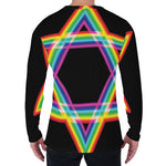 Rainbow Star of David Print Men's Long Sleeve T-Shirt