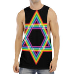 Rainbow Star of David Print Men's Muscle Tank Top
